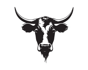 Bull with horns shilhoutte vector design element.