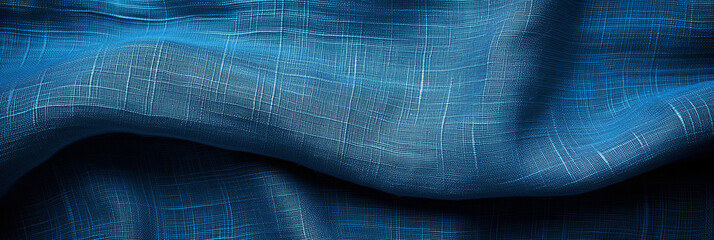 Abstract blue background with a wavy digital matrix pattern, concept of technology and data