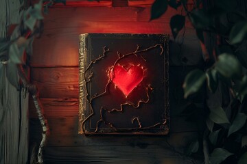 AI-generated illustration of a bright red heart adorning the book cover
