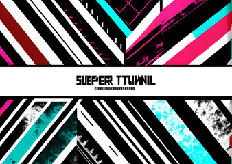 Fototapeta premium Bright abstract stripes, Mix of glitch noises and colors, In grunge style with elements of sc-fi technology, imitation of screen errors, background, design, wallpaper, for your project, air sol paints