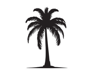 Palm tree silhouette vector design element.