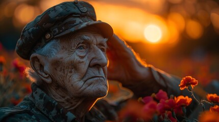 Sunset Salute A Veteran's Tribute to the Monthly Military Holiday Generative AI