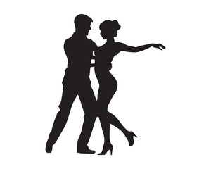 Couple Dancing Boy And Girl Shilhoutte vector.