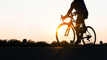 bike rider on sunset outdoors