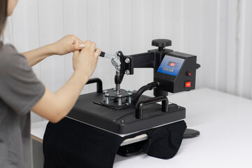 homemade t-shirt printing using professional industrial press, new design