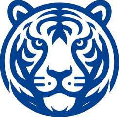 silhouette tiger face, wild, for digital and printed, sticker, logo, icon, simple