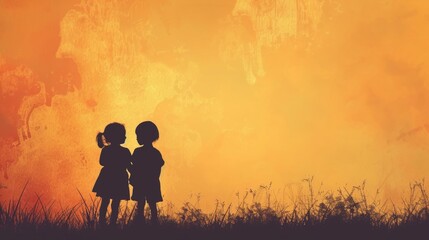 National Siblings Day, April 10 Brother Sister Background.