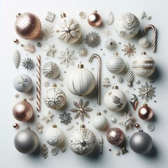 Decorative balls on a white background
