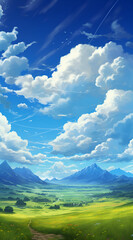 Beautiful landscape background on mobile resolution