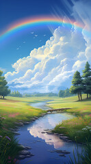 Beautiful landscape background on mobile resolution