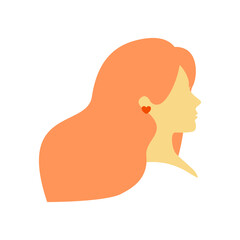 Illustration of side view of beautiful woman's face with colored hair