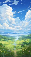 Beautiful landscape background on mobile resolution