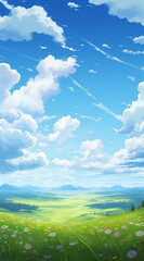 Beautiful landscape background on mobile resolution