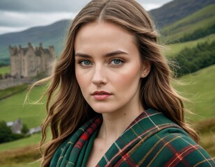 Scots Essence: Fashion Portrait Unveiling Highland Majesty