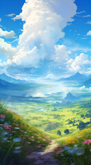 Beautiful landscape background on mobile resolution