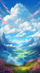 Beautiful landscape background on mobile resolution