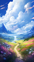Beautiful landscape background on mobile resolution