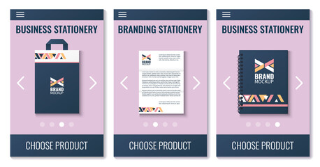 Realistic business stationary app design