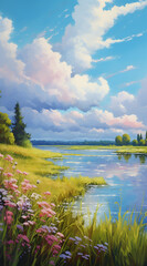 Beautiful landscape background on mobile resolution