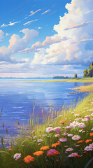 Beautiful landscape background on mobile resolution