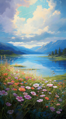 Beautiful landscape background on mobile resolution