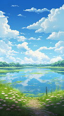 Beautiful landscape background on mobile resolution