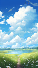 Beautiful landscape background on mobile resolution