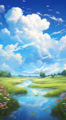 Beautiful landscape background on mobile resolution