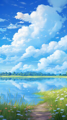 Beautiful landscape background on mobile resolution