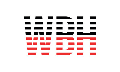 WBH three initial letter iconic line negative space minimal logo design vector template. monogram, abstract, wordmark, business, typography, minimalist, brand, company, flat, modern, unique, simple