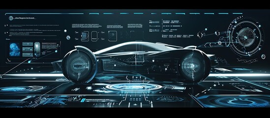 futuristic vehicle and graphical user interface