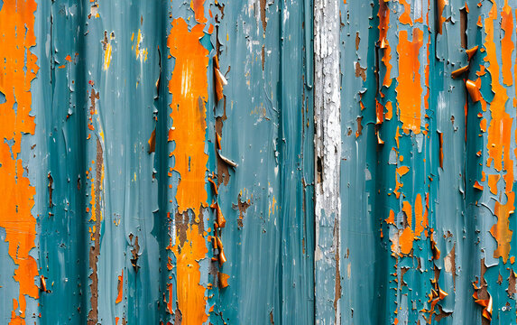 Vintage Wooden Wall With Peeling Paint And A Weathered Texture, Showcasing The Charm And Character Of Rustic And Aged Architectural Elements