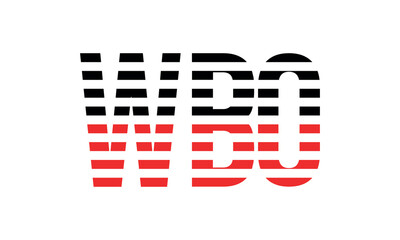 WBO three initial letter iconic line negative space minimal logo design vector template. monogram, abstract, wordmark, business, typography, minimalist, brand, company, flat, modern, unique, simple