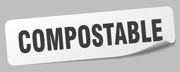 compostable sticker. compostable label