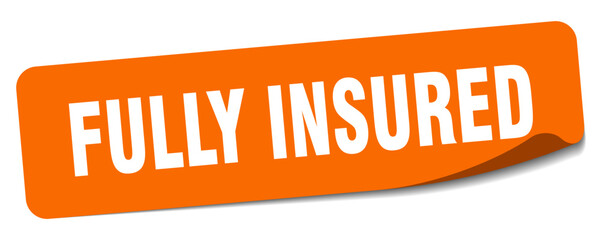fully insured sticker. fully insured label - obrazy, fototapety, plakaty