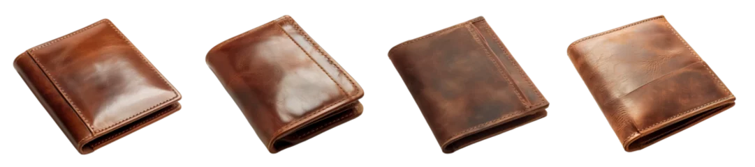 Deurstickers Set of leather wallet collection  © PNGSTOCK