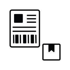 shipping label icon with white background vector stock illustration