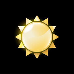 the golden sun on a black background