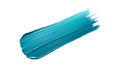 cyan painted color paint stroke isolated on transparent background