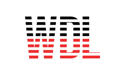 WDL three initial letter iconic line negative space minimal logo design vector template. monogram, abstract, wordmark, business, typography, minimalist, brand, company, flat, modern, unique, simple