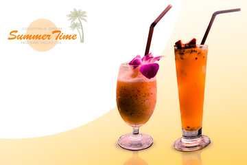 summer time, Summer Drinks, Cocktails, Fresh juice, Fruits, Fresh drinks, mixed drinks for menu, fruit drink in glass, alcoholic and non-alcoholic summer drinks for banner.
