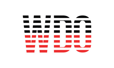 WDO three initial letter iconic line negative space minimal logo design vector template. monogram, abstract, wordmark, business, typography, minimalist, brand, company, flat, modern, unique, simple