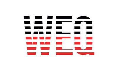 WEQ three initial letter iconic line negative space minimal logo design vector template. monogram, abstract, wordmark, business, typography, minimalist, brand, company, flat, modern, unique, simple