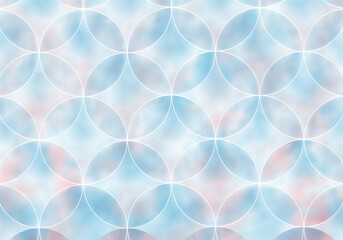 柔らかく浮かび上がる七宝模様ラインあり