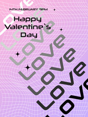 a valentine's day card with hearts and stars