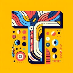 T typography, T logo ai vector illustration