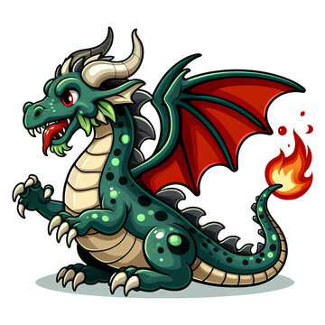 dragon cartoon on transparent background