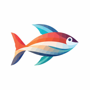 Fish in cartoon, doodle style. Image for t shirt. Isolated 2d vector illustration in logo, icon, sketch style, Eps 10. AI Generative