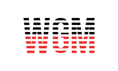 WGM three initial letter iconic line negative space minimal logo design vector template. monogram, abstract, wordmark, business, typography, minimalist, brand, company, flat, modern, unique, simple