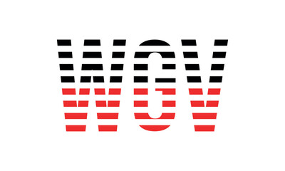 WGV three initial letter iconic line negative space minimal logo design vector template. monogram, abstract, wordmark, business, typography, minimalist, brand, company, flat, modern, unique, simple